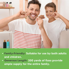 Shred-resistant durable dental floss refill close-up with 200 yards