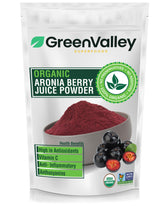 Front view of Green Valley Organic Aronia Berry Juice Powder 1 lb