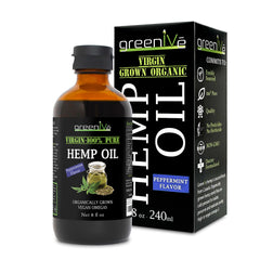 GreenIVe Peppermint Hemp Oil 8oz bottle with label