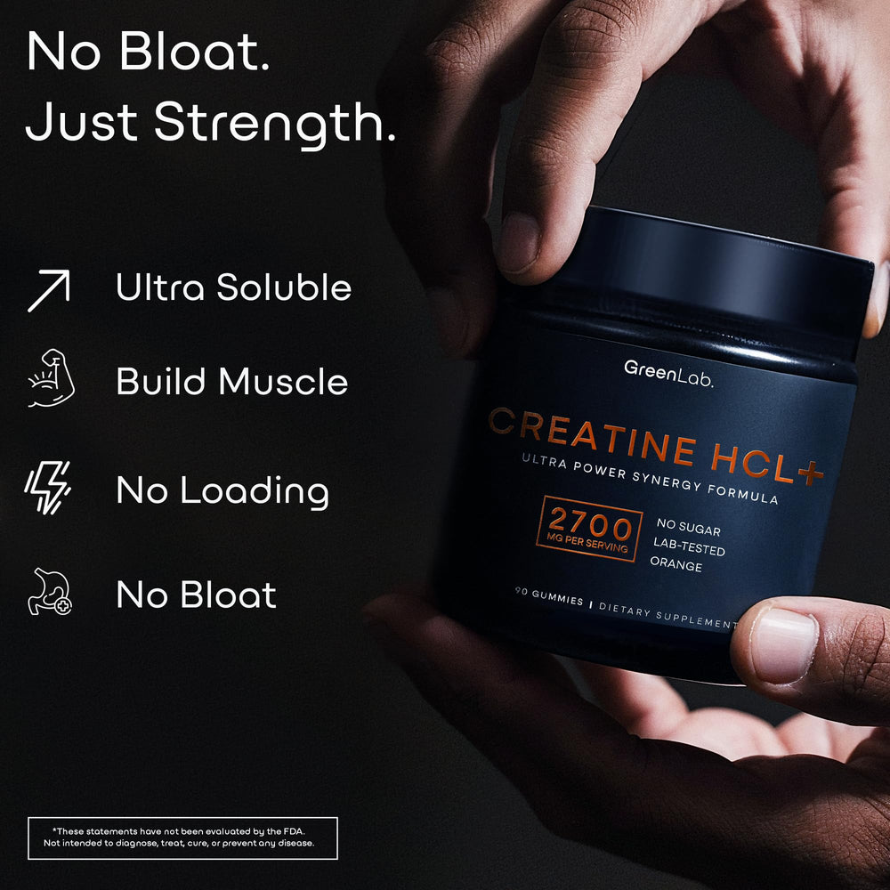 Close-up of GreenLab Creatine HCL+ Gummies orange flavor