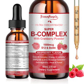 GreenPeople Super B-Complex Liquid Drop packaging with two 2 oz bottles