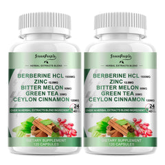 GREENPEOPLE Berberine 1500mg HCL with Ceylon Cinnamon bottle front