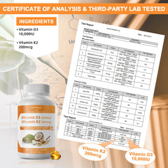 Front and back packaging of GREENPEOPLE K2 D3 bottle