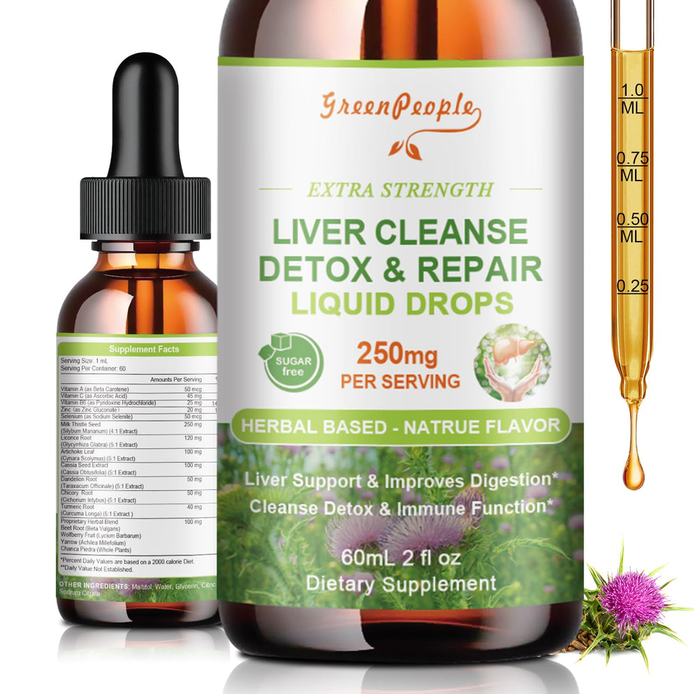 Front view of GREENPEOPLE Liver Cleanse Detox & Repair Drops bottle