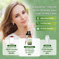 Concept image representing liver health and detox with herbs