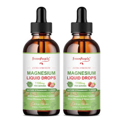 GreenPeople Magnesium Liquid Drops bottle set, 2-pack, strawberry flavor