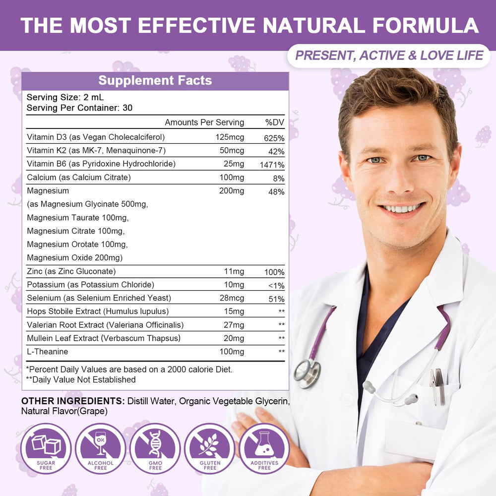 Sugar-free grape flavor magnesium liquid