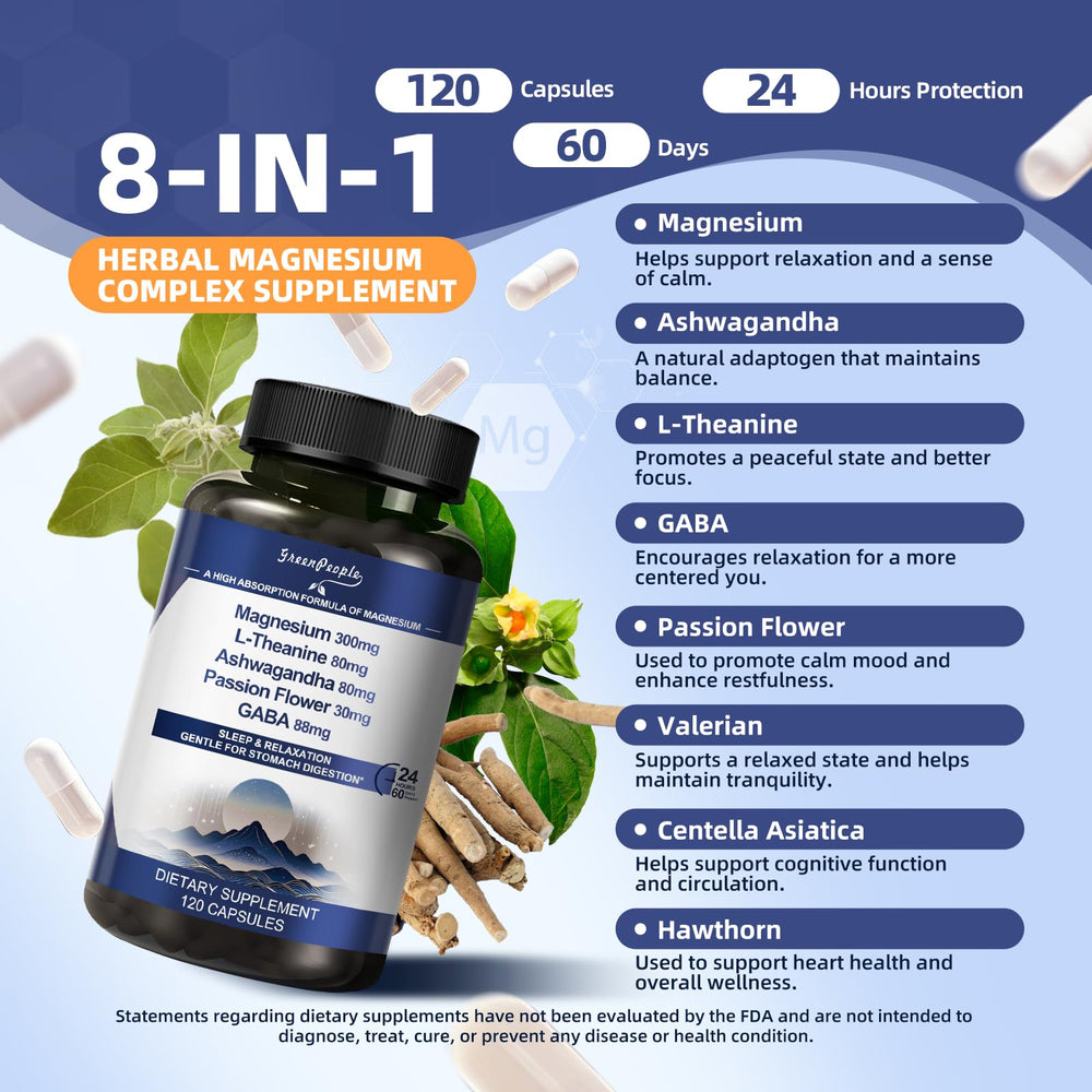 Graphic of ingredients: magnesium glycinate, taurate, and oxide