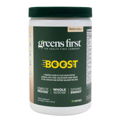 Greens First Boost front view vanilla flavor 12 oz package