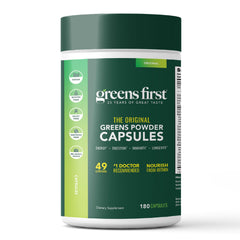Greens First PRO Phytonutrient Capsules bottle on white background