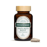 Greenworks Nature's Rest bottle with label on a neutral background
