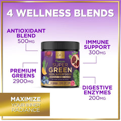 Morning smoothie prepared with greens powder