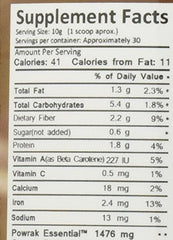 Ingredients and probiotics label on Greens World 8000
