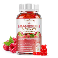 GREENPEOPLE Magnesium Glycinate Gummies Raspberry bottle front view