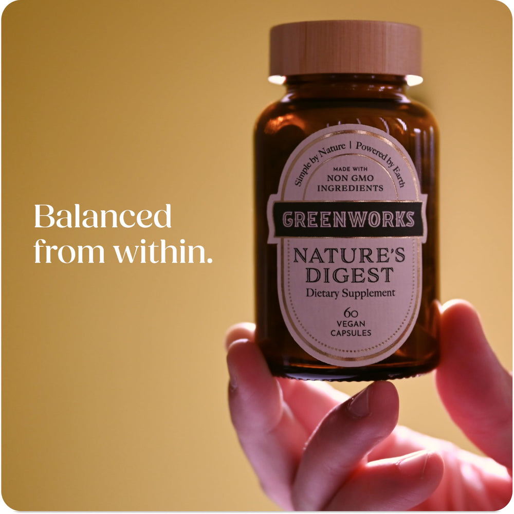 Organic digestive enzymes and prebiotics illustration