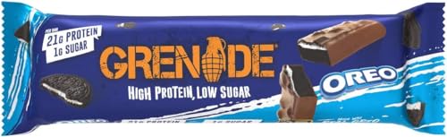 Grenade Vanilla Oreo bar packaging shows convenient 12 x 60g pack.