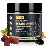 Grevol Himalayan Shilajit Gummies with Ashwagandha - front bottle view