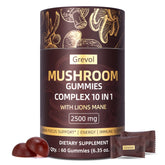 Bottle of Grevol Mushroom Gummies with Lion's Mane – 60 count