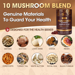 Grevol Mushroom Gummies with Lion's Mane, blister-pack serving