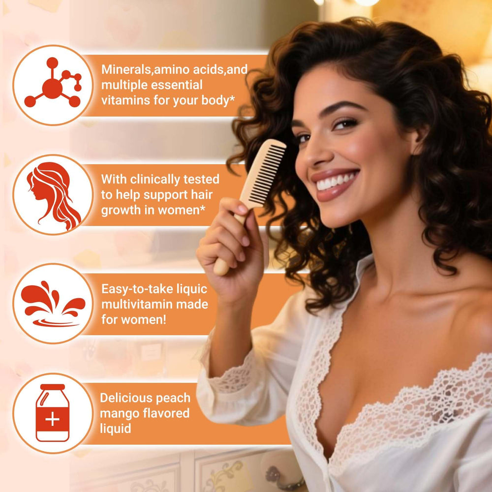 Peach Mango flavored multivitamin serving