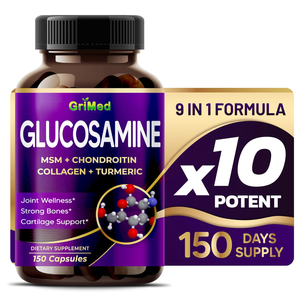 Bottle of GriMed Glucosamine 12000mg with label