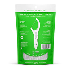 Minty GRIN floss close-up showing packaging