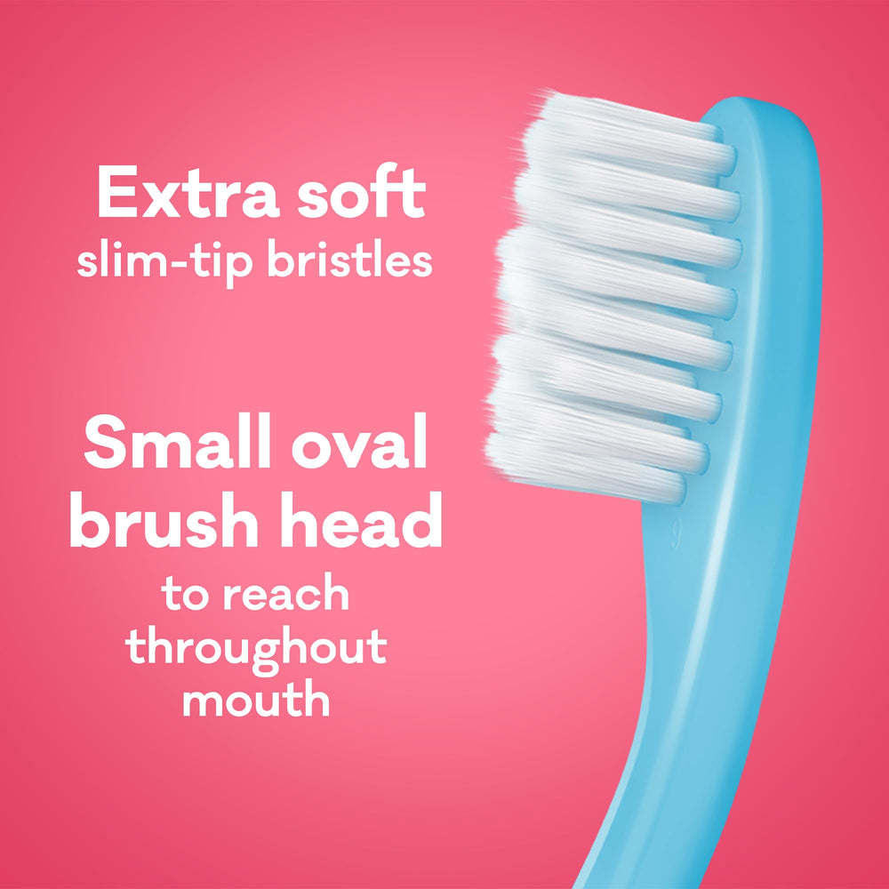 Small oval head with extra soft bristles