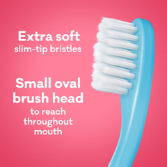 Small oval head with extra soft bristles