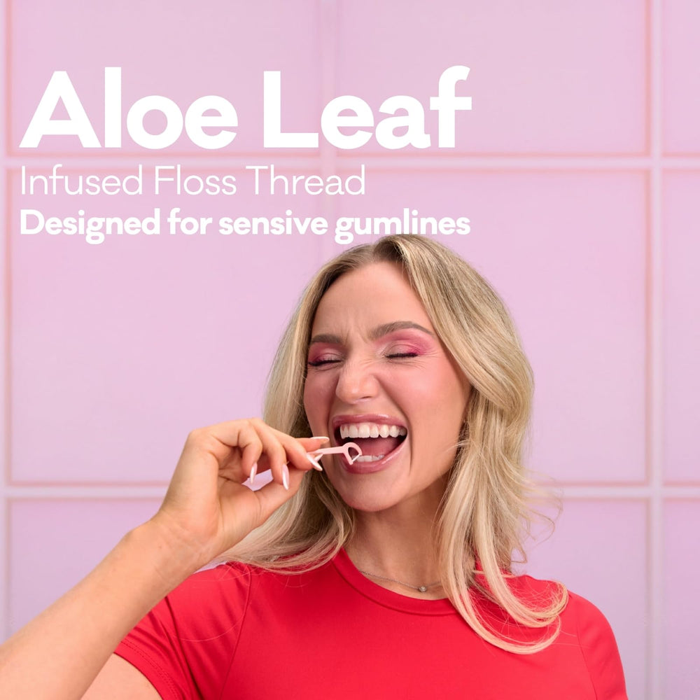 Close-up of Aloe Leaf infused floss picks (240 total)