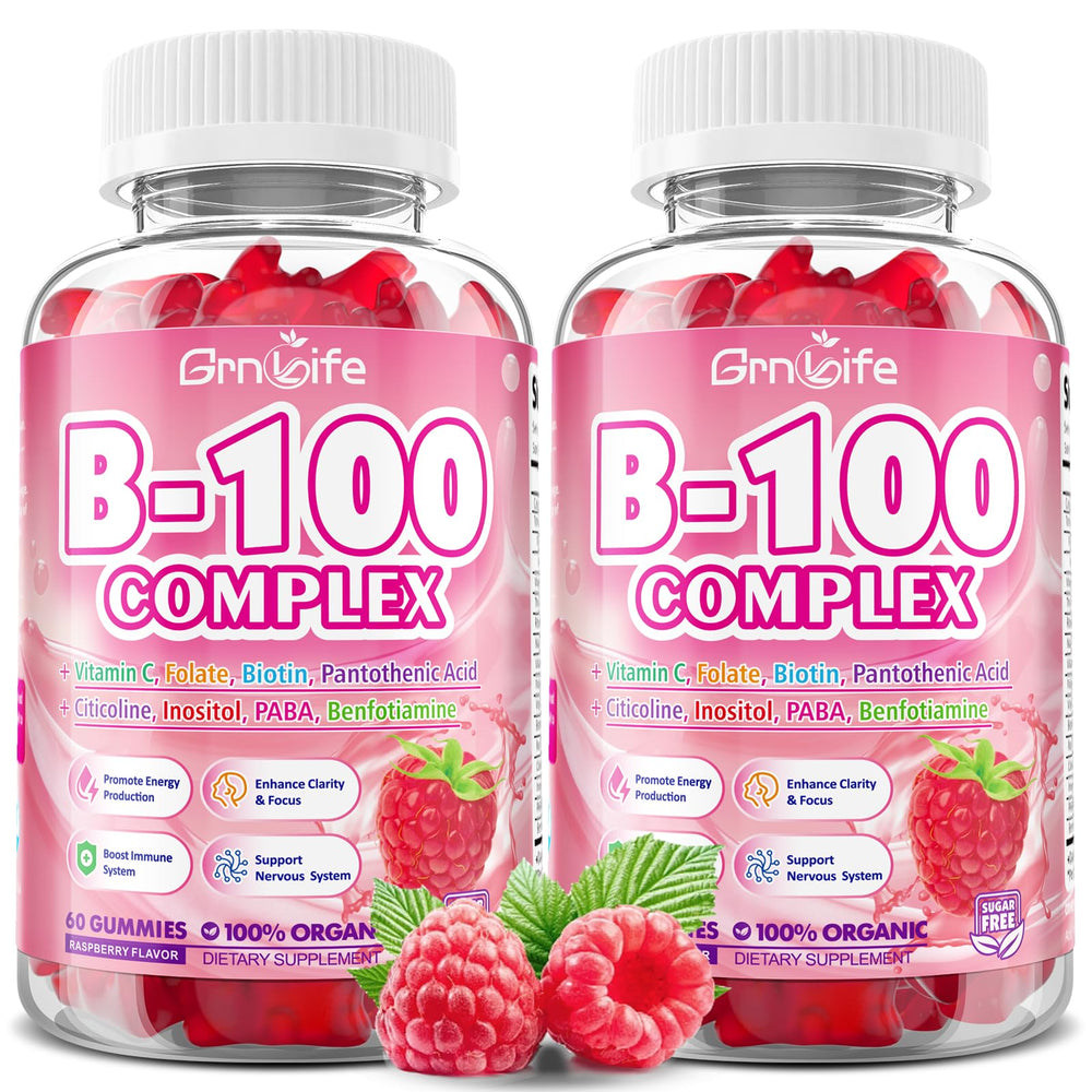GrnLife front packaging showing two bottles and raspberry flavor benefit