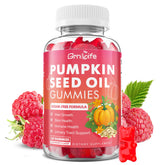 Bottle of GrnLife Pumpkin Seed Oil Gummies with Raspberry flavor