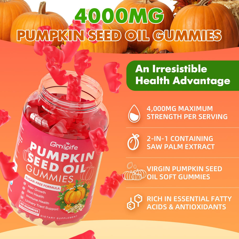 Illustration of pumpkin seed oil and saw palmetto ingredients