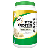 Growing Naturals Raw Pea Protein Powder bottle showcases protein-rich plant nutrition for shakes