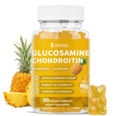 Front view of GRTGG Glucosamine Chondroitin Gummies Pineapple flavor bottle