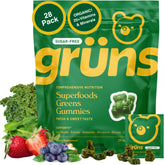 Gruns Super Greens Gummies bottle front label
