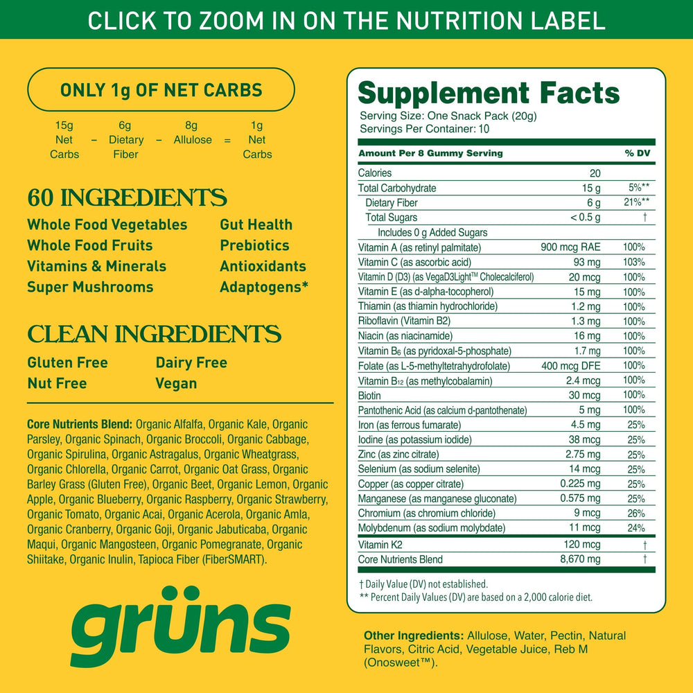Grüns daily-use formula supports overall wellness.