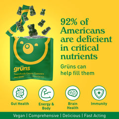 Gruns packaging box for Sugar-Free Super Greens Gummies
