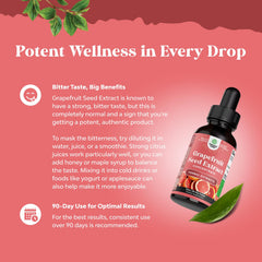 GSE Grapefruit Seed Extract Liquid drops over glass of water