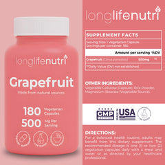 180 vegan capsules of grapefruit seed extract