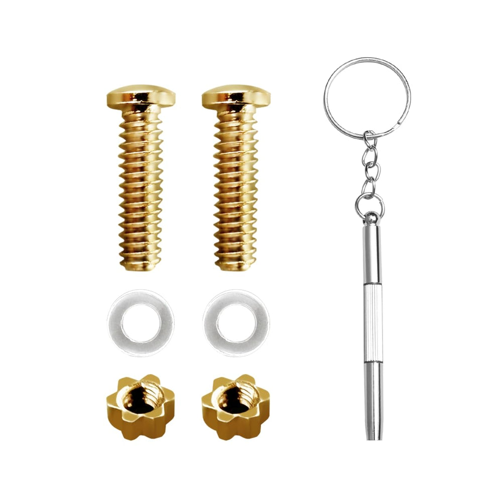 Close-up of screw components for Gucci frames