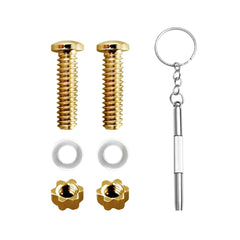 Close-up of screw components for Gucci frames