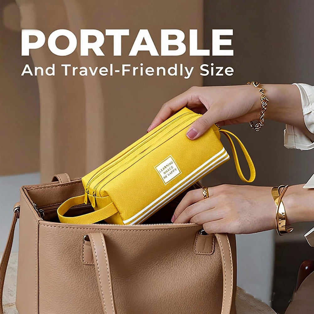 Compact travel-friendly lens organizer with accessories