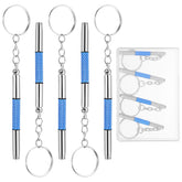 Guduling 5pc eyeglass screwdriver set with blue finish and key ring