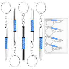 Guduling 5pc eyeglass screwdriver set with blue finish and key ring