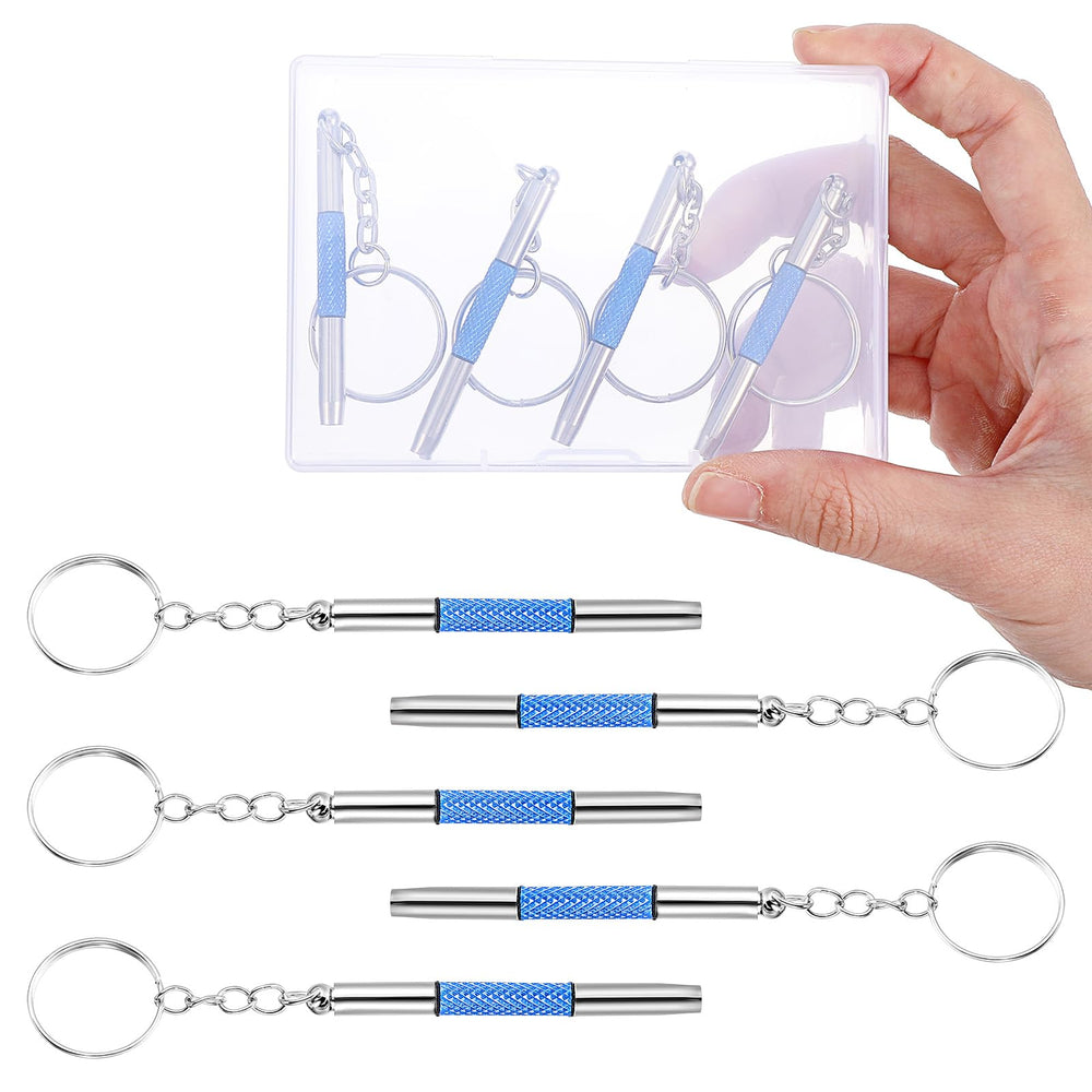 Key ring attachment for portable eyeglass screwdriver