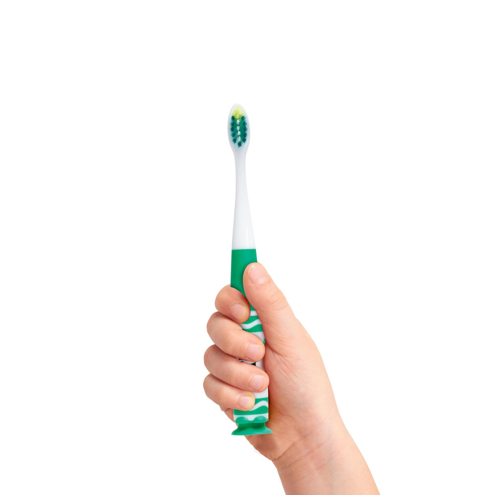 Close-up of the compact toothbrush head for ages 3-5