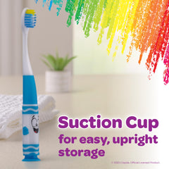 Side view of the GUM Crayola Pip-Squeaks 4-pack toothbrush set