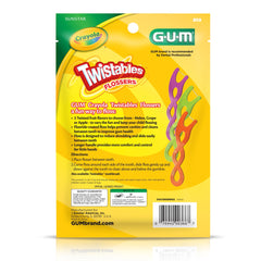 Illustration showing recommended age 3+ for GUM Crayola flossers