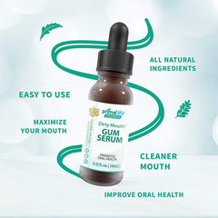 Close-up of Dirty Mouth Gum Serum bottle