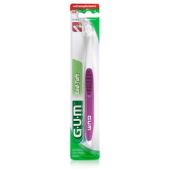 Interdental spaces cleaned safely with End Tuft toothbrush